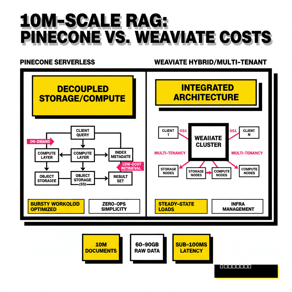 Pinecone vs. Weaviate: Cost-Effective RAG at 10M Scale