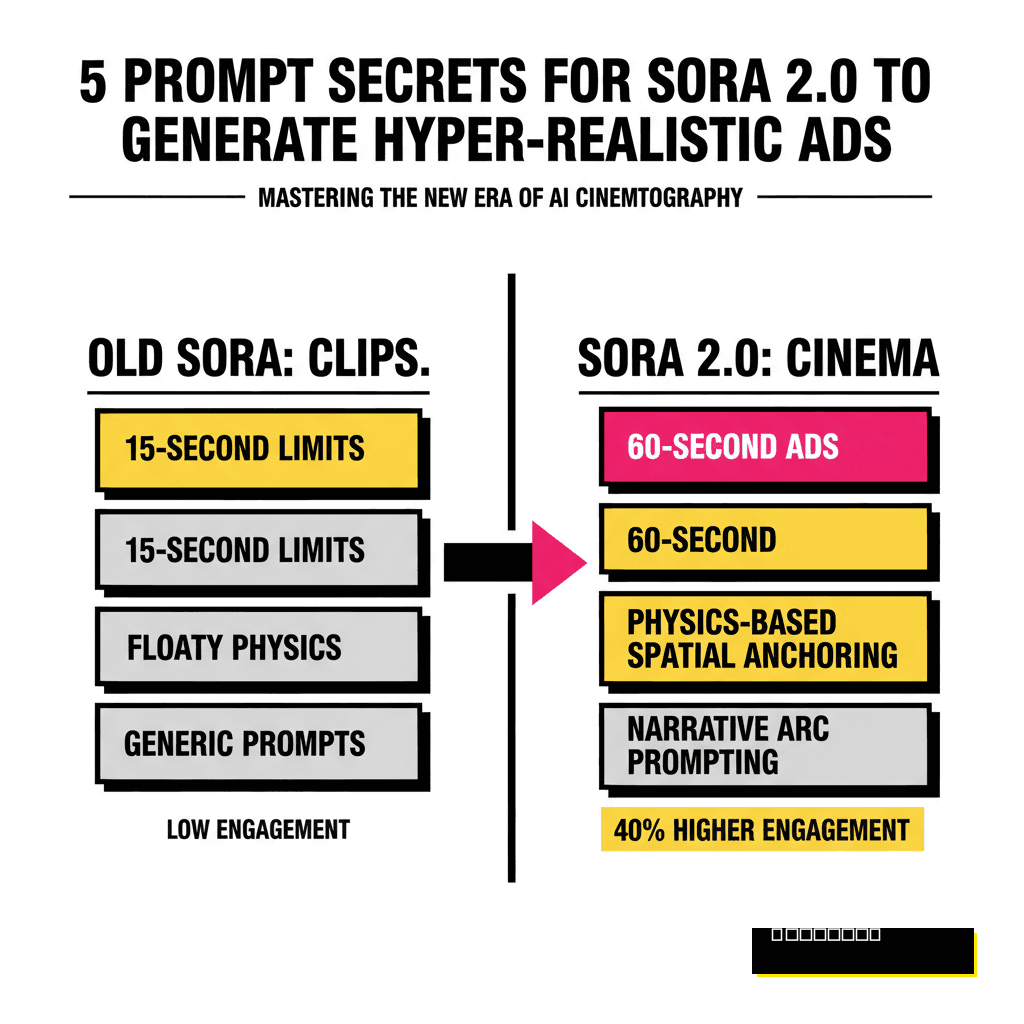 5 Prompt Secrets for Sora 2.0 to Generate Hyper-Realistic 60-Second Ads